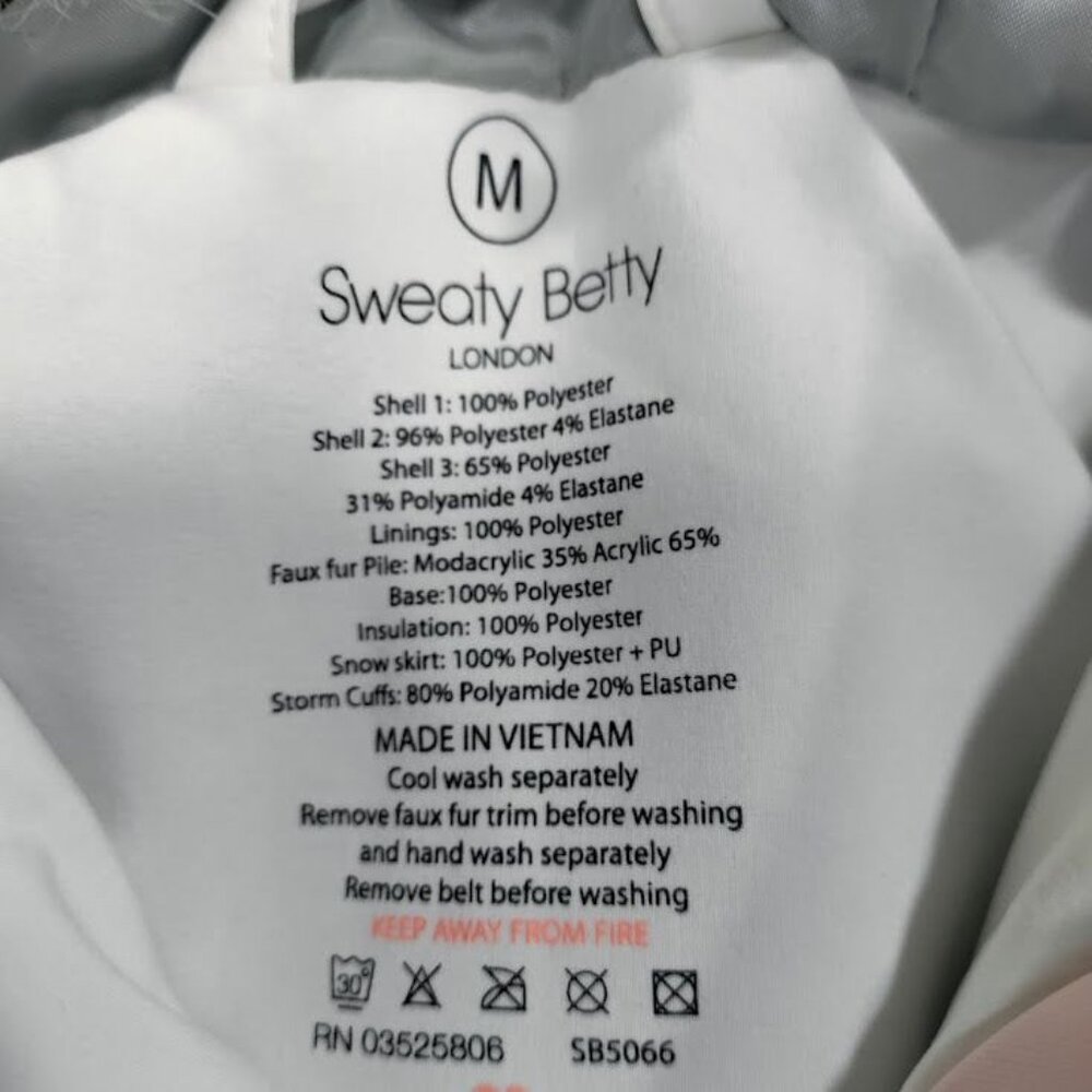 Sweaty Betty Method Hybrid Ski Jacket Faux Fur Hood Women's M, No Belt - Picture 11 of 15